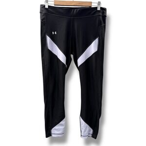 Under Armour Compression Leggings Size XL Black White Performance Athletic Pants
